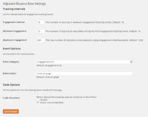 Adjusted Bounce Rate WordPress Plugin
